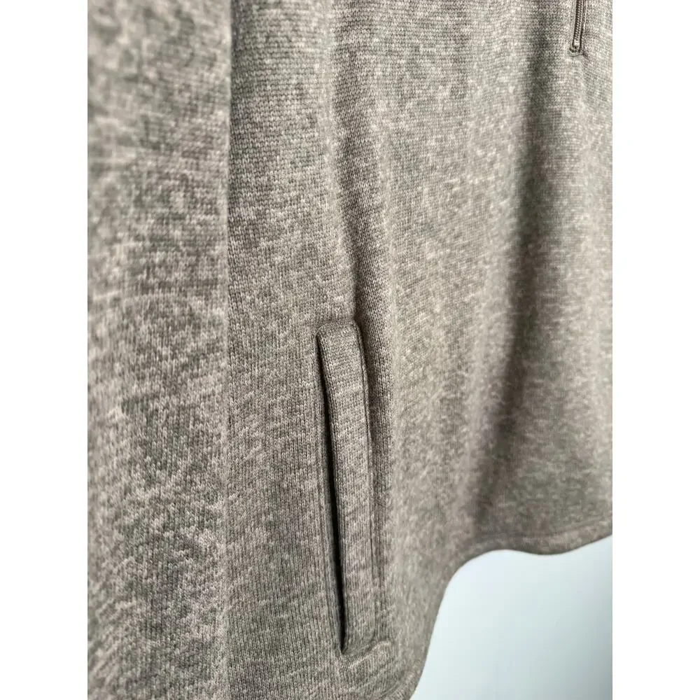 NEW Lands’ End Mens Large 1/4 Zip Fleece Brown Pullover Quarter Zip Sweater - Picture 5 of 9